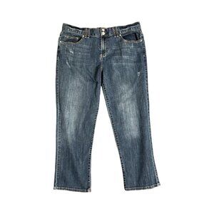 Sz.12*a.n.a. A New Approach*Distressed Cropped Blue Jeans